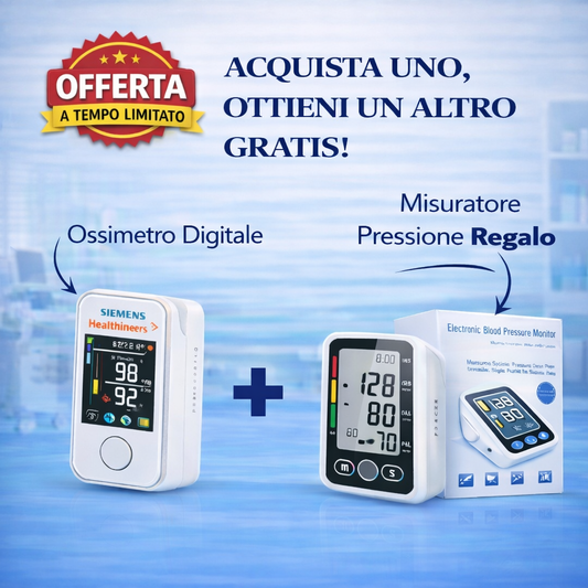 KIT PROMOZIONALE: Misuratore multifunzionale della glicemia + Misuratore elettronico della pressione arteriosa – ACQUISTA 1 E RICEVI UN ALTRO IN OMAGGIO
